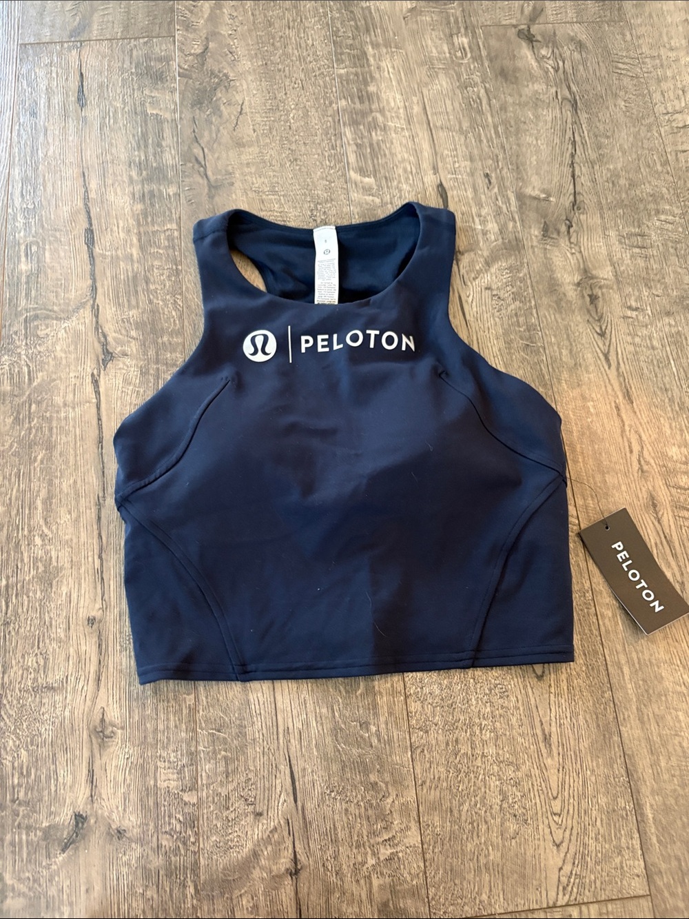 Lululemon x Peloton Navy Wunder Train Crop Tank 8 NWT